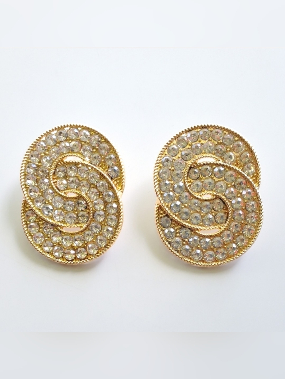 Retro Rhinestone "Eternity" Earrings - Picture 2 of 3
